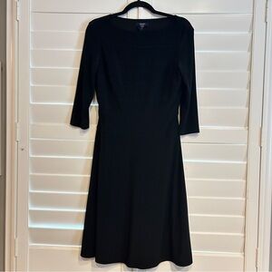 Chaps Knit Textured Boatneck Dress Black Size Medium